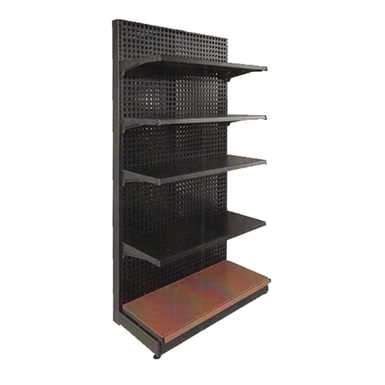 Single-sided hole gondola wall display shelving